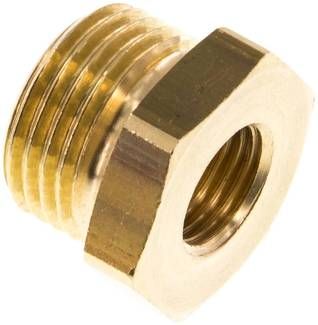 Reduziernippel G 1/2"(AG)-G 1/4"(IG), 16 bar Messing