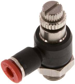 Winkel-Drosselrückschlag-ventil G 1/8"-4mm,zuluftregelnd (Sonderausführung)
