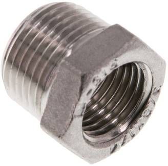 Reduziernippel R 3/8"(AG)-Rp 1/4"(IG), 16 bar 1.4408
