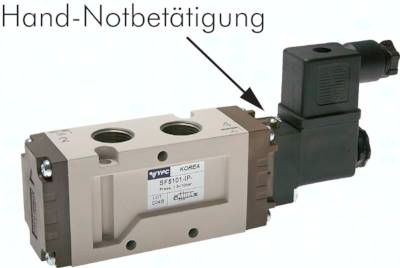 5/2-Wege Magnetventil, G 3/8", Federrückstellung, 24 V AC