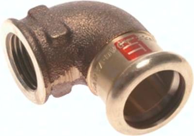 Pressfitting, Winkel, 15mm / Rp 1/2" IG, Kupfer / Kupferlegierung