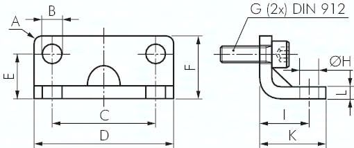 Fußbefestigung für Kompakt-zylinder 12 & 16 mm