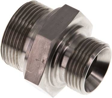 Hydraulik-Doppelnippel G 1 1/4"-G 1", 1.4571