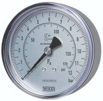 Manometer f. HRF 80mm, 0 - 12 bar, R 1/4"