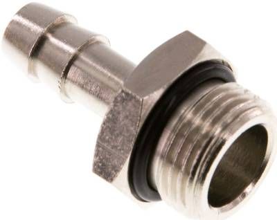 Gewindetülle mit O-Ring G 3/8"-8mm, Messing vernickelt