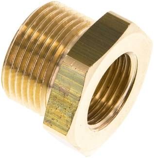 Reduziernippel G 3/4"(AG)-G 1/2"(IG), 16 bar Messing