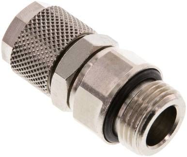 Gerade Drehverschraubung G 3/8"-12 x 8mm, Messing vernickelt