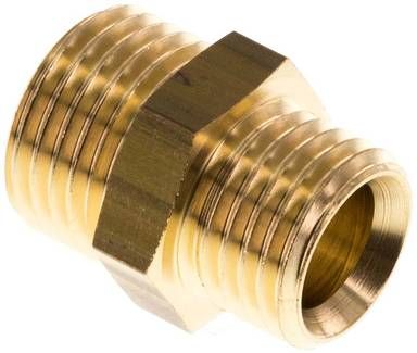 Doppelnippel M 16 x 1,5-M 14 x 1,5, Messing