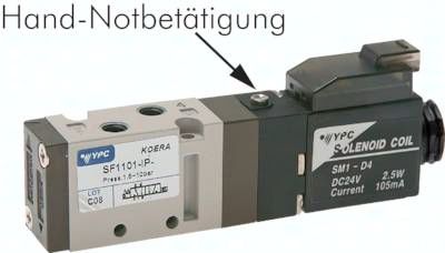 5/2-Wege Magnetventil, M 5, Federrückstellung, 24 V=