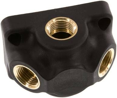 Wanddose (Luftweiche) G 1/2"-G 1/2", Endverteilerdose ohne Durchgangsgewinde