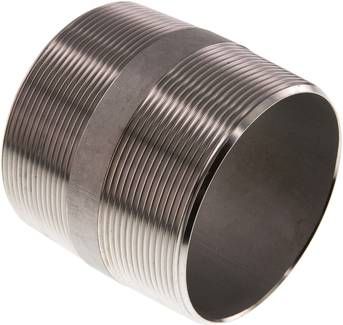 Rohrdoppelnippel R 3"-80mm, 20 bar 1.4571