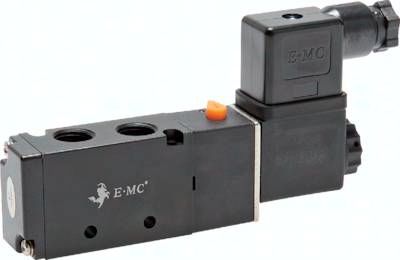 5/2-Wege Magnetventil, G 1/4" (Abluft G 1/8"), Federrückstellung, 12 V=