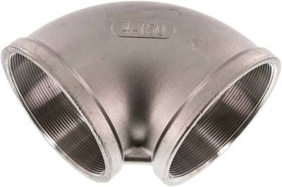 90°-Winkel Rp 4" (IG), 16 bar 1.4408