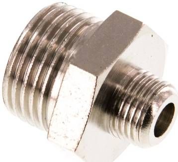 Doppelnippel G 3/8"-G 1/8", 16 bar Messing vernickelt