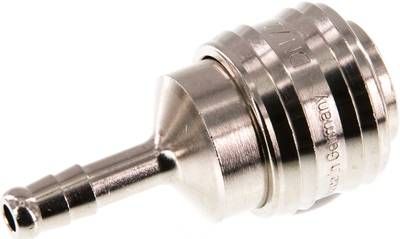 Kupplungsdose (NW7,2) 6mm Schlauch, Messing vernickelt