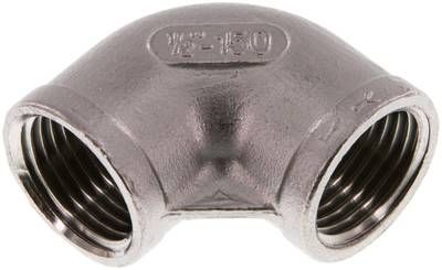 90°-Winkel Rp 1/2" (IG), 10 bar 1.4408