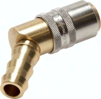 45°-Temperierkupplungsdose 13mm Zapfen, 12,7 mm Steckschlauch (GSP 12 ), Messing