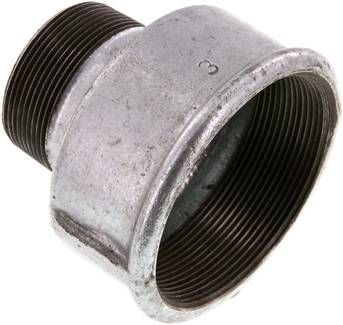 Reduziernippel R 2"(AG)-Rp 3"(IG), 25 bar Temperguss verzinkt