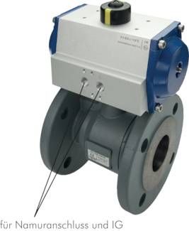 Pneum. Flanschkugelhahn, DN200/PN16, doppeltwirkend