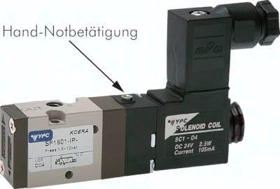 3/2-Wege Magnetventil, M 5, geschlossen (NC), 24 V=