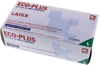 Latex-Einmalhandschuhe, puder-frei, natur, L, 100er Box