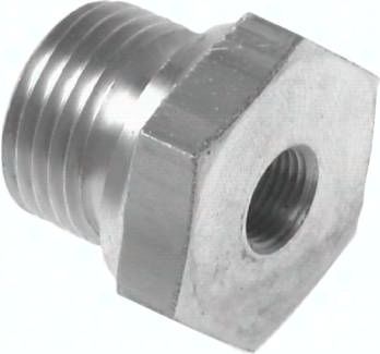 Hydraulik-Reduzierung G 1/2"(AG)-G 1/4"(IG), 1.4571, Elastomerdichtung
