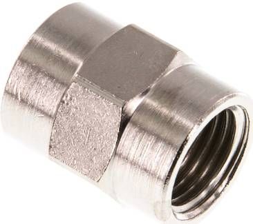 Muffe G 1/4"-G 1/4", 16 bar Messing vernickelt