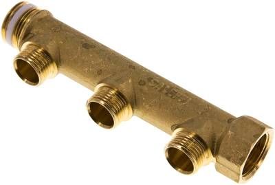 Verteilerrohr G 3/4"(IG/AG), 3 Abgänge G 1/2" (AG)