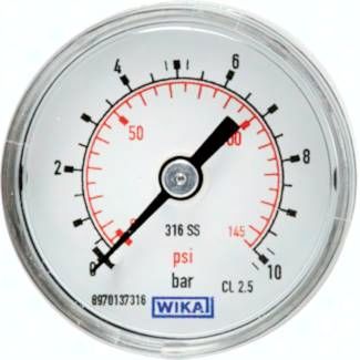 ES-Manometer waagerecht, 40mm, 0 - 60 bar, G 1/4"
