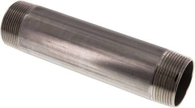 Rohrdoppelnippel R 1 1/2"-180mm, 20 bar 1.4571