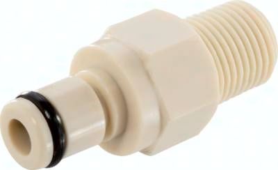 Kupplungsstecker (MC) mit Außengewinde, Polypropylen (beige)