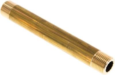 Rohrdoppelnippel G 1/2"-150mm, 16 bar Messing