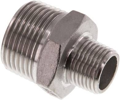 Doppelnippel R 1"-R 1/2", 16 bar 1.4408