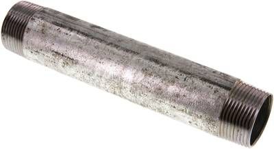 Rohrdoppelnippel R 1 1/4"-200mm, 50 bar, Stahlrohr ST 37 verzinkt