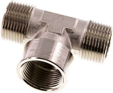 T-Stück R 3/4" (AG)-G 3/4" (IG), Messing vernickelt