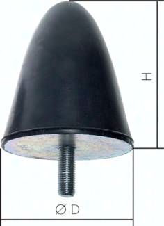 Gummi-Metall-Puffer, parabolisch, M 16 x 42