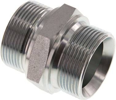 Hydraulik-Doppelnippel G 1 1/2"-G 1 1/2", Stahl verzinkt