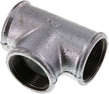 T-Stück Rp 1 1/2" (IG), 25 bar Temperguss verzinkt