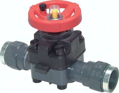 PVC-Membranventil (Hand) PVC / FKM, 75 mm Klebestutzen