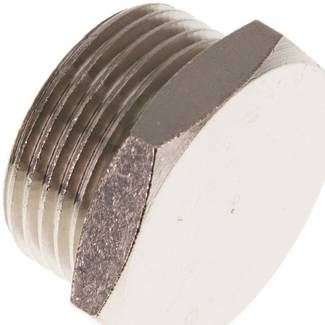 Verschlussstopfen Außenskt. G 3/4", 16 bar Messing vernickelt