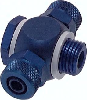 T-Verschraubung G 1/8"-4,3 x 3mm, Aluminium, m. Hohlschr.