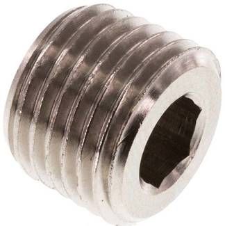 Verschlussstopfen Innenskt. R 1/4", 16 bar Messing vernickelt