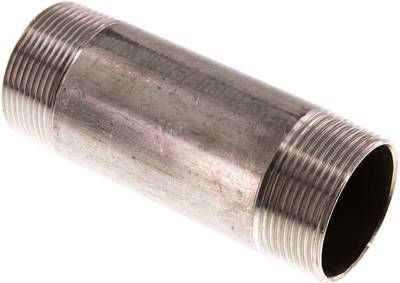 Rohrdoppelnippel R 1 1/2"-120mm, 20 bar 1.4571