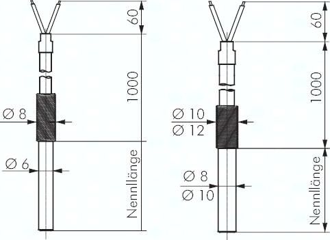 Einsteck-Widerstandsthermo-meter, 100mm, Schutzrohr 10 mm