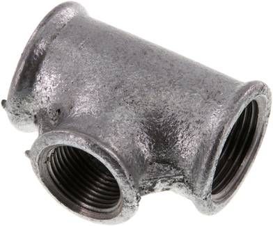 T-Stück Rp 1"-Rp 3/4"-Rp 1" (IG), 25 bar Temperguss verzinkt