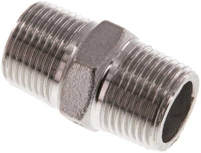 Doppelnippel R 3/8"-R 3/8", 16 bar 1.4408