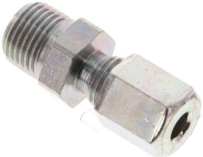 Gerade Schneidringverschr. 4 LL-R 1/8", Stahl verzinkt