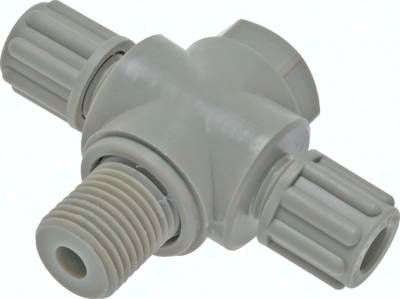 T-Verschraubung G 1/2"-8 x 6mm, PVDF Prinzip 1, m. Hohlschr.