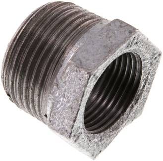 Reduziernippel R 1"(AG)-Rp 3/4"(IG), 25 bar Temperguss verzinkt