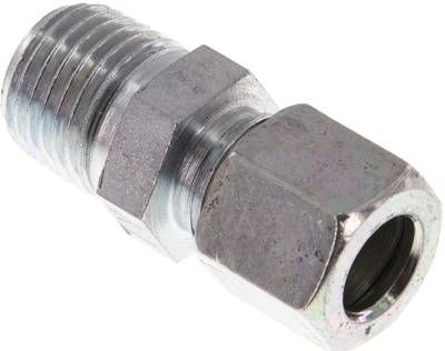 Gerade Schneidringverschr. 8 LL-R 1/4", Stahl verzinkt